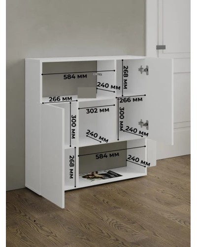 Stellaj Marina 3563_M25BrillWh, LDSP, 91.5x25.9x90 sm, ağ