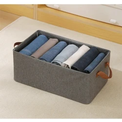 Корзина для хранения NH_S7QX, текстиль, серая, 47х28х20 см