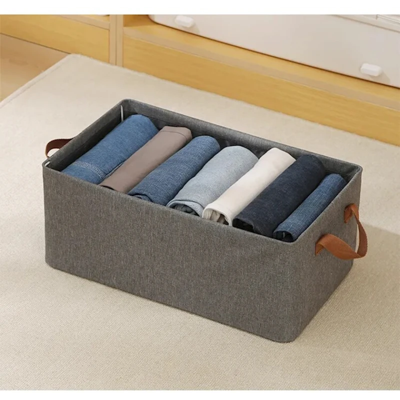 Корзина для хранения NH_S7QX, текстиль, серая, 47х28х20 см