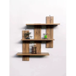 Настенная полка Art Mebel 180, ламинат, 80х80х15 см, коричневая Настенная полка Art Mebel 180, ламинат, 80х80х15 см, коричневая