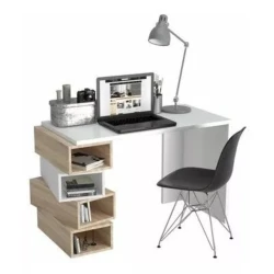 Компьютерный стол Art Mebel Art_Komp_Masası 168, белый/коричневый, 75x130x60 см