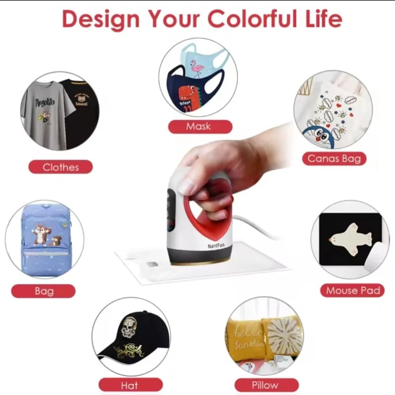 Мини-термопресс F35-ag-380, 9x5x11,5 см, белый/красный Мини-термопресс F35-ag-380, 9x5x11,5 см, белый/красный