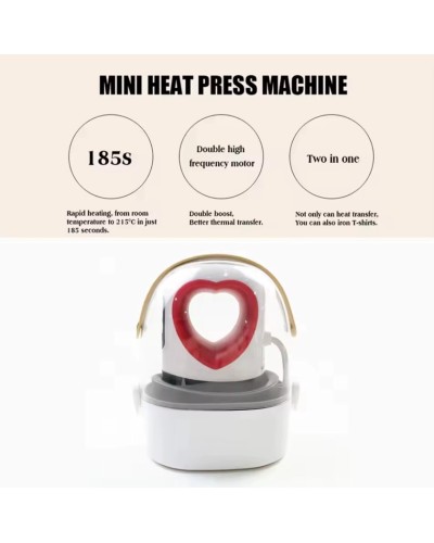 Mini termo-press F35-ag-380, 9x5x11.5 sm, ağ/qırmızı