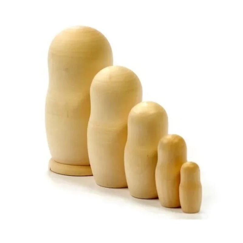 Деревянная заготовка из липы Матрешка 5ти-местная, 180 мм Деревянная заготовка из липы Матрешка 5ти-местная, 180 мм