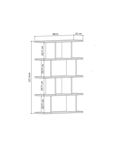 Stellaj Ev Plus, LDSP, ağ, 127x90x25 sm