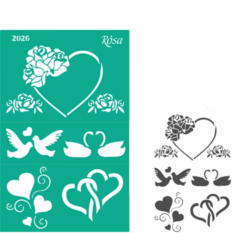 Trafaret yapışqan Rosa Talent, 13х20 sm, №2024 Love