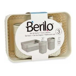 Набор для ванной Berilo пластик, белый, 9x12 см/23x16.5x9 см/8.2x16.5 см, 3 шт Набор для ванной Berilo пластик, белый, 9x12 см/23x16.5x9 см/8.2x16.5 см, 3 шт