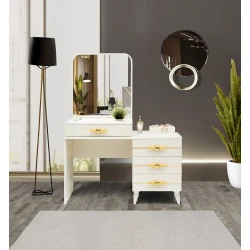 Набор мебели для спальни Alzzoni Lara Al003, кремовый (кровать 167x120x243 см, шкаф 200x208x52 см, трюмо 120x162x42 см, прикроватная тумба 60x110x40 см)