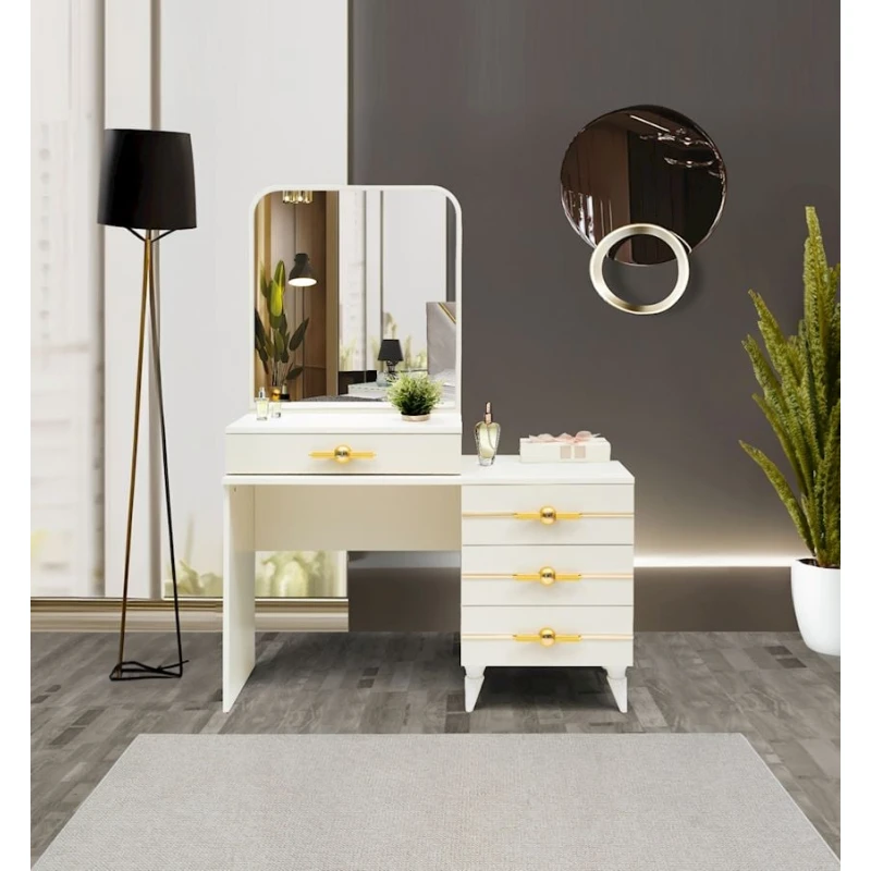 Набор мебели для спальни Alzzoni Lara Al003, кремовый (кровать 167x120x243 см, шкаф 200x208x52 см, трюмо 120x162x42 см, прикроватная тумба 60x110x40 см) Набор мебели для спальни Alzzoni Lara Al003, кремовый (кровать 167x120x243 см, шкаф 200x208x52 см, трюмо 120x162x42 см, прикроватная тумба 60x110x40 см)