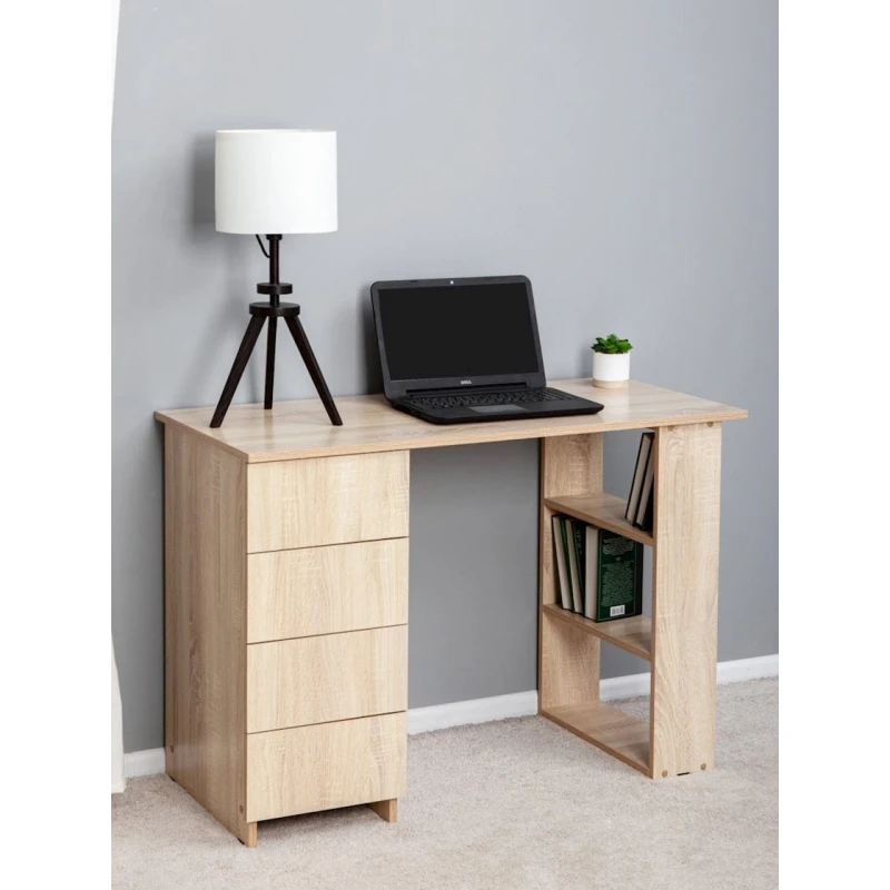 Письменный стол Letta 110x75x50 см, ЛДСП, древесный, бежевый Письменный стол Letta 110x75x50 см, ЛДСП, древесный, бежевый