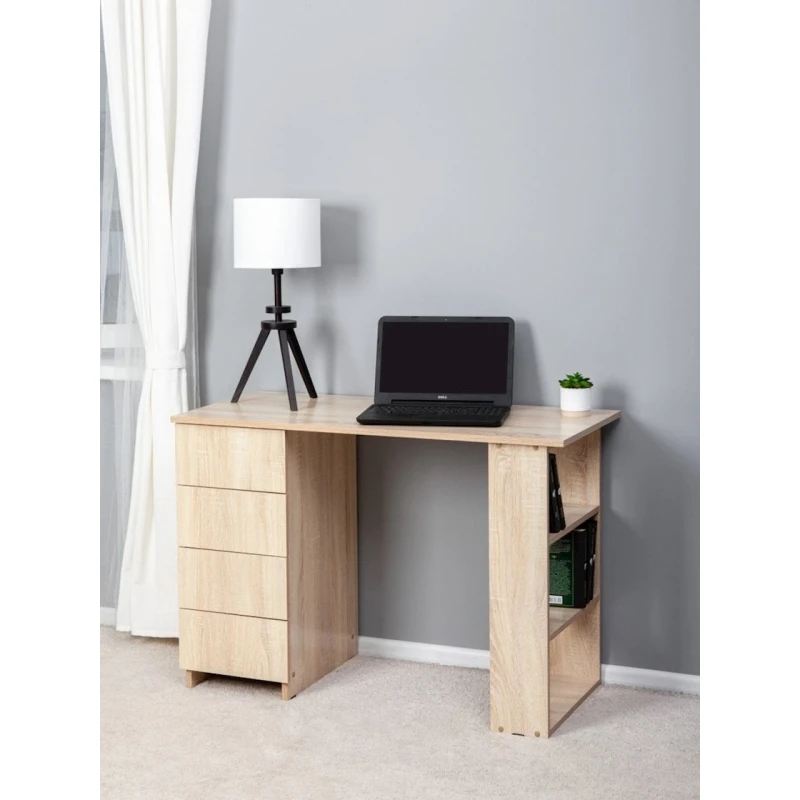 Письменный стол Letta 110x75x50 см, ЛДСП, древесный, бежевый Письменный стол Letta 110x75x50 см, ЛДСП, древесный, бежевый