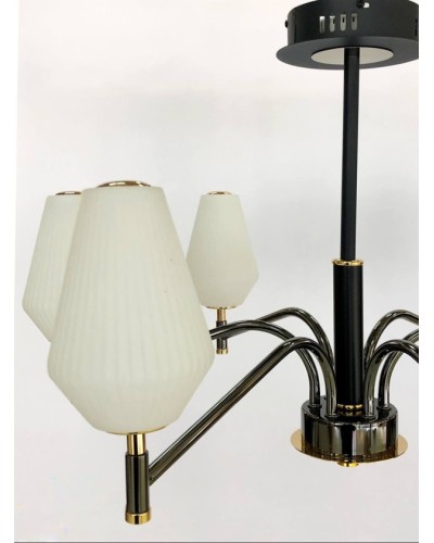 Asma çilçıraq LED 8699-6, qara/qızılı, 6xLED, metal/şüşə - LED 8699-6