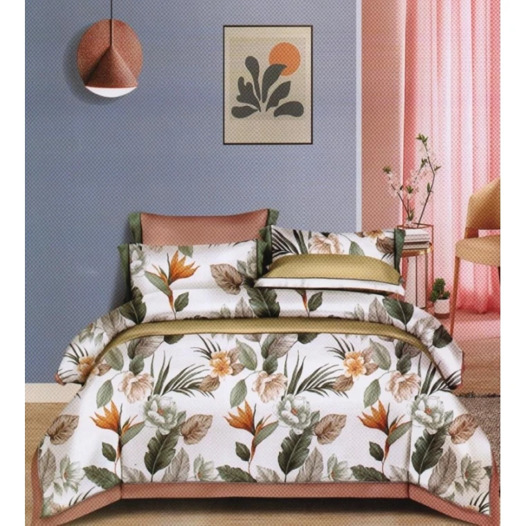 Комплект постельного белья MiraNova SF-711, пододеяльник 160x220 см, простыня 170x240 см, наволочка 50x70 см, односпальный, хлопок, разноцветный