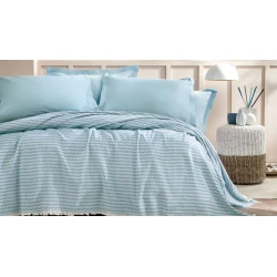 Покрывало пике Yataş Gwen, 160x220 см, односпальный, хлопок/полиэстер, голубой