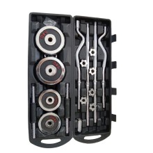 Qantel və ştanq dəsti 252507, gümüşü/qara, 33 parça, 55 kq, 150 sm