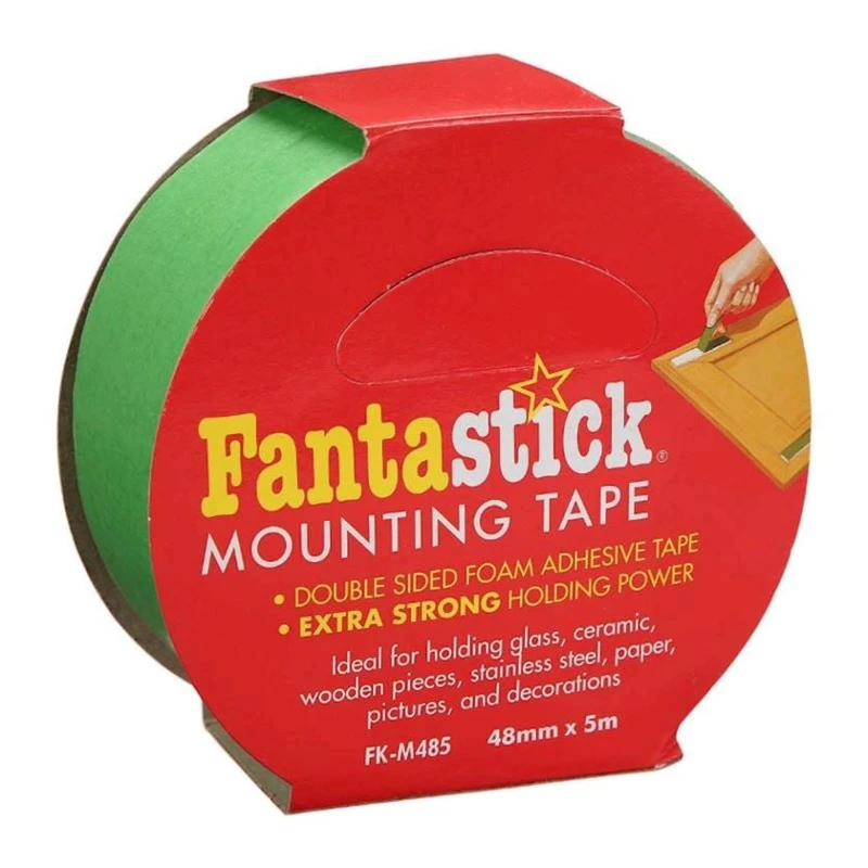 Двухсторонняя клейкая лента Fantastick FK-M485, 48 мм x 5 м, зеленая Двухсторонняя клейкая лента Fantastick FK-M485, 48 мм x 5 м, зеленая