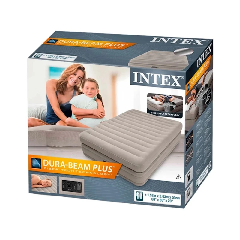 Матрас надувной Intex 64446, 203х152х51 см, серый Матрас надувной Intex 64446, 203х152х51 см, серый