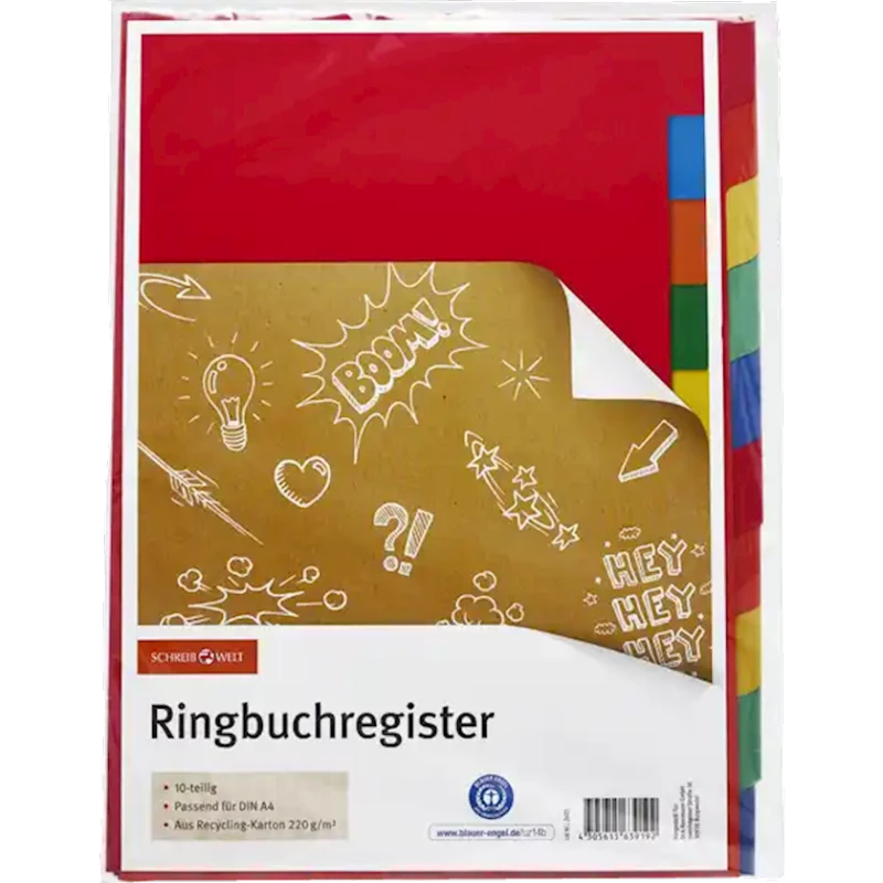 Папки-регистраторы Schreibwelt 041353, A4, 10 шт, Красный Папки-регистраторы Schreibwelt 041353, A4, 10 шт, Красный