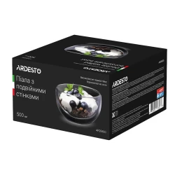 Пиала Ardesto AR2650G, овал, 500 мл, 14.5 см, стекло, прозрачный