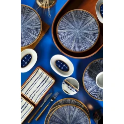 Набор для завтрака Kutahya Porselen Zeugma ZG14KH60012444, 14 предметов, на 6 персон, фарфор, белый/синий Набор для завтрака Kutahya Porselen Zeugma ZG14KH60012444, 14 предметов, на 6 персон, фарфор, белый/синий