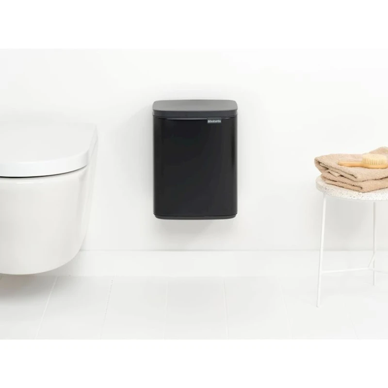 Мусорное ведро Brabantia Bo, 24.2x31.7x20.7 см, металл, 7 л, черное Мусорное ведро Brabantia Bo, 24.2x31.7x20.7 см, металл, 7 л, черное