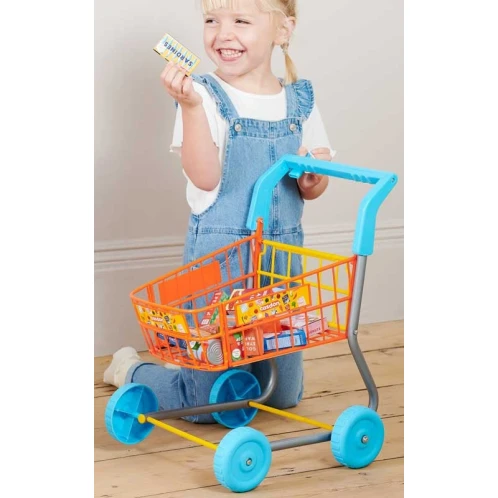 Детская тележка для продуктов Casdon, пластик, оранжевая/синяя, 3+ года Детская тележка для продуктов Casdon, пластик, оранжевая/синяя, 3+ года