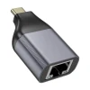 Şəbəkə adapteri Hoco UA35 Type-C to RJ45 metal boz