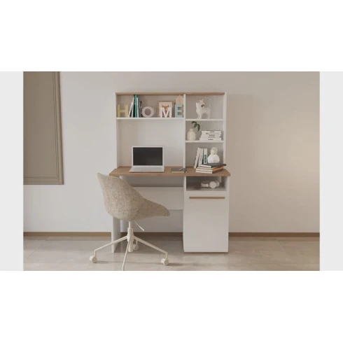 Письменный стол Ev Plus ev_13111207, ЛДСП, белый/бежевый, 1100x1500x500 мм Письменный стол Ev Plus ev_13111207, ЛДСП, белый/бежевый, 1100x1500x500 мм