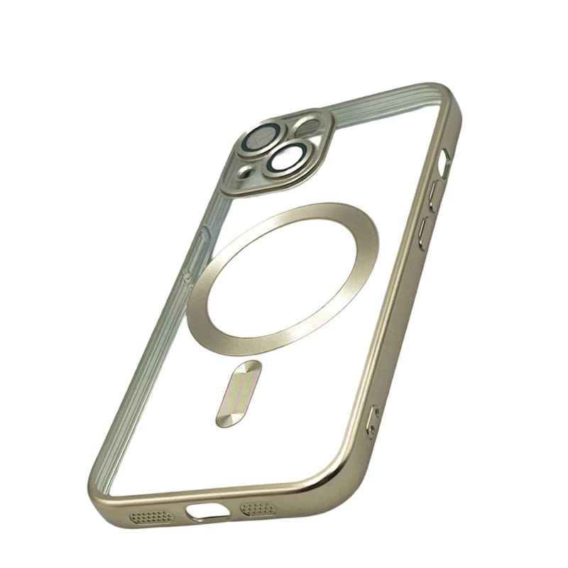 Çexol 888_store_564 MagSafe Apple iPhone 15 üçün Qızılı/Şəffaf