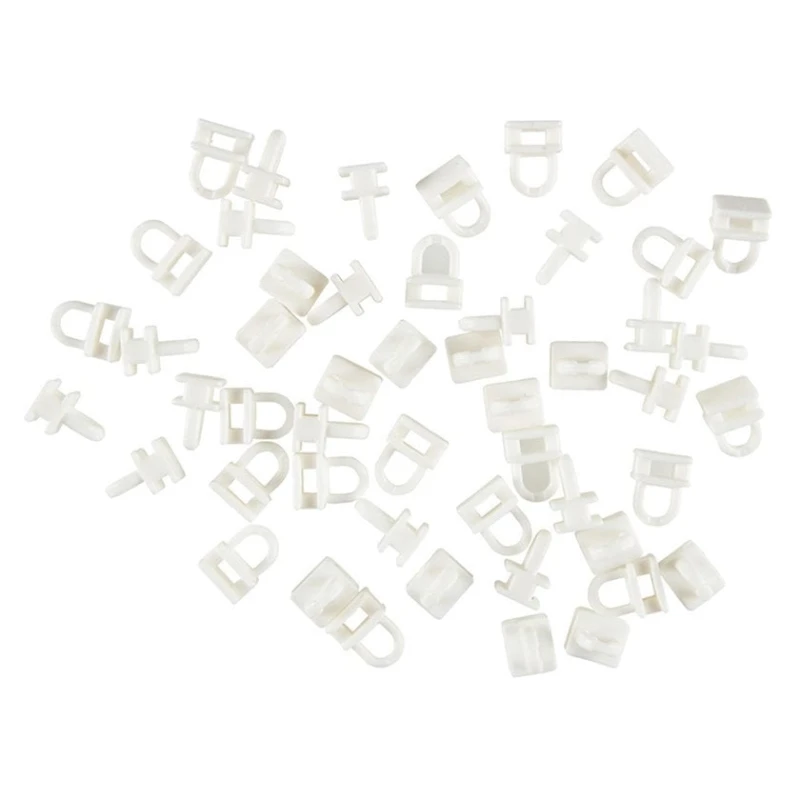 Крючки-ролики для карниза JYSK Fixi, пластик, 50 шт, белый Крючки-ролики для карниза JYSK Fixi, пластик, 50 шт, белый