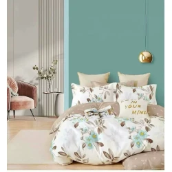 Комплект постельного белья Zarina Home SHA-00003226, двуспальный, разноцветный, пододеяльник 200x230 см, простыня 250x250 см, наволочки 50x70 см/2 шт