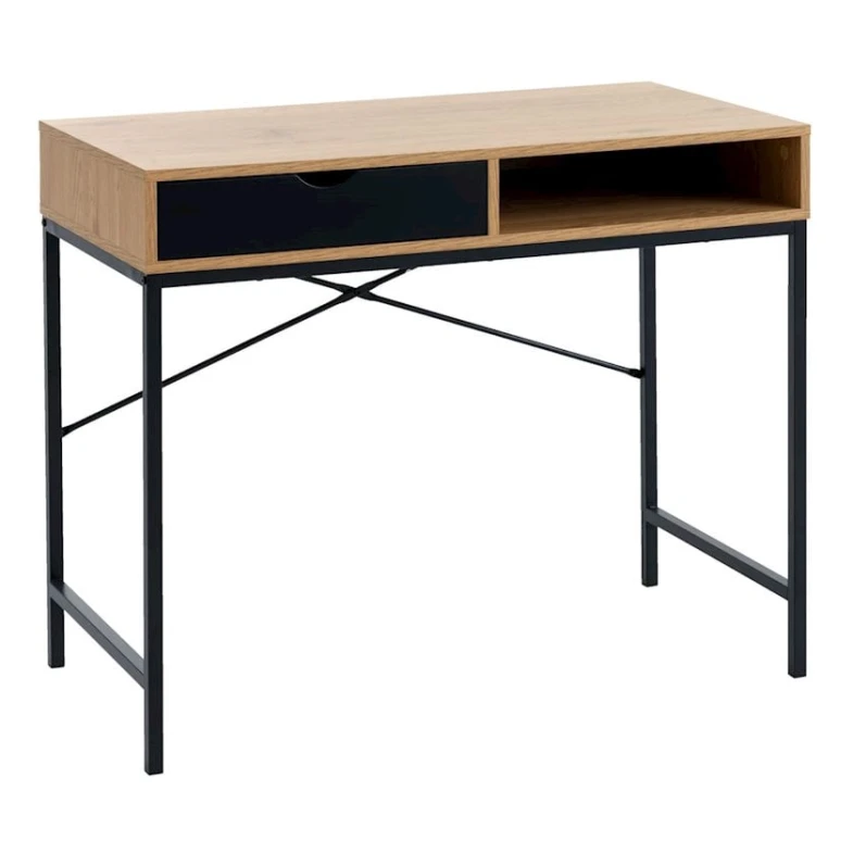 Письменный стол JYSK Trappedal 48x95x76 см, черный/бежевый Письменный стол JYSK Trappedal 48x95x76 см, черный/бежевый