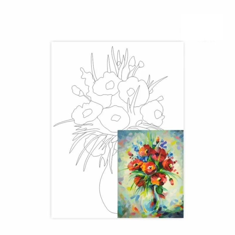 Kətan konturlu karton üzərində Rosa Start, Natürmort №20, 30х40, pambıq, akril Kətan konturlu karton üzərində Rosa Start, Natürmort №20, 30х40, pambıq, akril