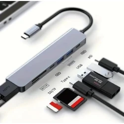 USB хаб 7-in-1 TypeC to HDMI/SD/TF/PD100W