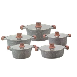 Набор кастрюль Elif, гранит, серый, 5 шт Набор кастрюль Elif, гранит, серый, 5 шт
