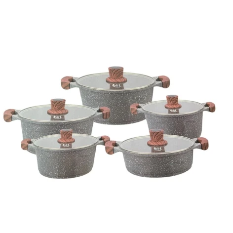 Qazan dəsti Elif_boz, qranit, boz, 5 əd Qazan dəsti Elif_boz, qranit, boz, 5 əd