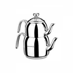 Набор заварочных чайников Korkmaz Droppa Maxi A057, 2 шт, нержавеющая сталь, с крышкой, серебристый