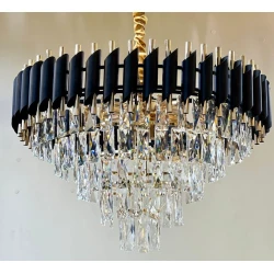 Люстра подвесная ZGH_00662, черная/золотистая, 70х50х45 см