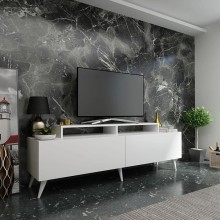 TV üçün tumba Ev Plus 12115855, LDSP, ağ, 180x35x56 sm