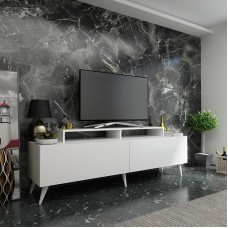 TV üçün tumba Ev Plus 12115855, LDSP, ağ, 180x35x56 sm