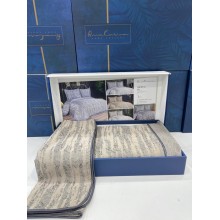 Dəst MiraNova Larin SF-683, şenil, ikinəfərlik, sarı, örtük 240х260 sm, yastıq üzü 50х70 sm/2 əd