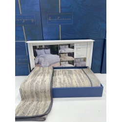 Dəst MiraNova Larin SF-683, şenil, ikinəfərlik, sarı, örtük 240х260 sm, yastıq üzü 50х70 sm/2 əd