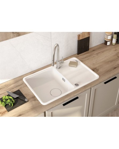Mətbəx çanağı Deante Momi ZKMA113, qranit, ağ, 50x78 sm