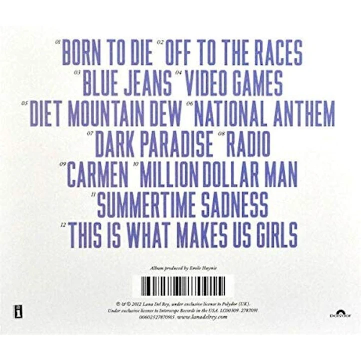 CD disk Polydor Records Lana Del Rey - Born To Die CD disk Polydor Records Lana Del Rey - Born To Die