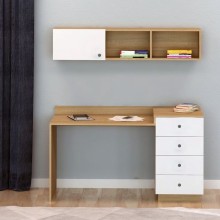 Yazı masası, LDSP, ağ, 133x61x78 sm, rəflərlə - ZARR015