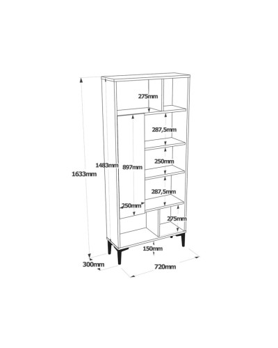 Stellaj Ev Plus ev_13111200, LDSP, antrasit/bej, 1630x720x300 mm