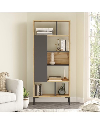 Stellaj Ev Plus ev_13111200, LDSP, antrasit/bej, 1630x720x300 mm