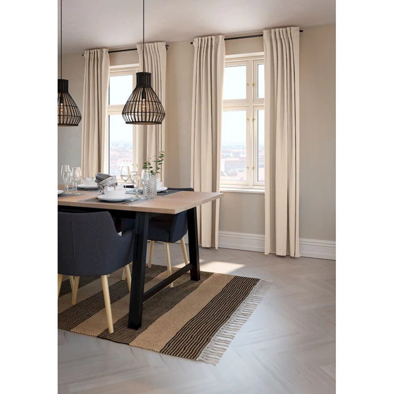 Штора JYSK Roxen, 140x245 см, полиэстер, бежевый Штора JYSK Roxen, 140x245 см, полиэстер, бежевый