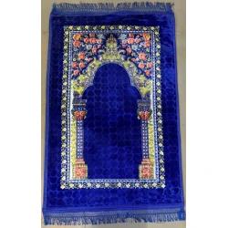 Ковер MiraNova CTS-457, велюр, синий, 80х120 см