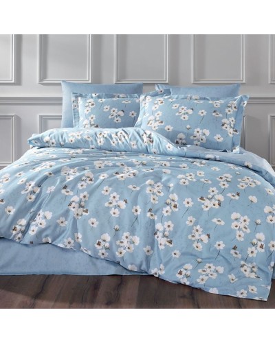 Yataq dəsti Tivolyo Home Rustica, satin, ikinəfərlik, mavi